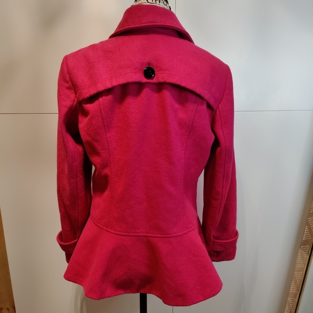 New York & Company Pink Peplum Peacoat | Size M - Picture 6 of 7